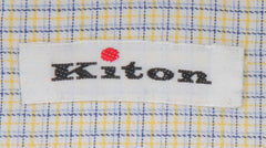 $600 Kiton Yellow Plaid Cotton Shirt - Slim - (KT1122236) - Parent