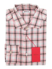 Kiton Brown Plaid Cotton Shirt - Slim - 15/38 - (KT12122334)