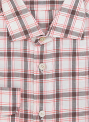Kiton Brown Plaid Cotton Shirt - Slim - (KT12122334) - Parent
