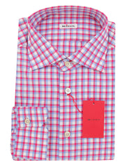 Kiton Pink Plaid Cotton Shirt - Slim - 17/43 - (KT1212231)