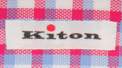 Kiton Pink Plaid Cotton Shirt - Slim - (KT1212231) - Parent