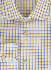 $600 Kiton Yellow Plaid Cotton Shirt - Slim - (KT1122238) - Parent