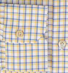 Kiton Yellow Plaid Cotton Shirt - Slim - (KT1122238) - Parent