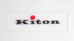 $800 Kiton White Solid Cotton Shirt - Slim - (KT821251) - Parent