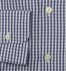 Kiton Dark Blue Plaid Cotton Shirt - Slim - (KT1215221) - Parent