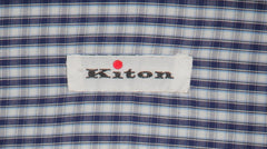 Kiton Dark Blue Plaid Cotton Shirt - Slim - (KT1215221) - Parent