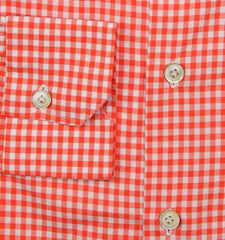 Kiton Orange Check Cotton Shirt - Slim - (KT118222) - Parent