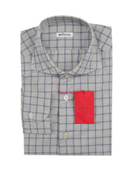 Kiton Gray Window Pane Cotton Shirt - Slim - 15.75/40 - (KT1215224)