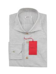 Kiton Light Gray Melange Cotton Shirt - Slim - (KT1215228) - Parent