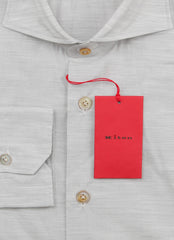 Kiton Light Gray Melange Cotton Shirt - Slim - (KT1215228) - Parent