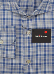 Kiton Blue Plaid Cotton Shirt - Slim - (KT118223) - Parent