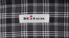 Kiton Charcoal Gray Plaid Cotton Shirt - Slim - (KT1215225) - Parent