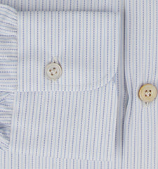 $600 Kiton Light Blue Striped Cotton Shirt - Slim - (KT11142314) - Parent
