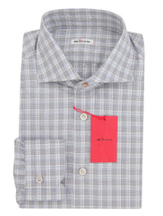 Kiton Light Blue Plaid Cotton Shirt - Slim - 16.5/42 - (KT11302328)