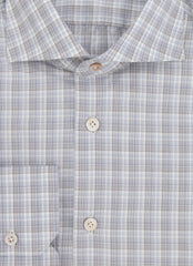 Kiton Light Blue Plaid Cotton Shirt - Slim - (KT11302328) - Parent