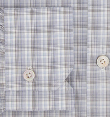 Kiton Light Blue Plaid Cotton Shirt - Slim - (KT11302328) - Parent