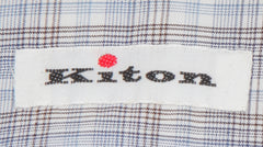 Kiton Light Blue Plaid Cotton Shirt - Slim - (KT11302328) - Parent