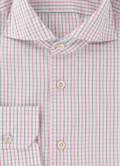 $600 Kiton Pink Plaid Cotton Shirt - Slim - (KT11142320) - Parent