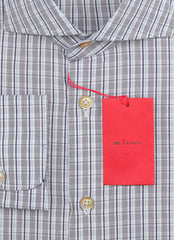 Kiton Dark Blue Plaid Cotton Shirt - Slim - (KT1210224) - Parent