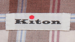 Kiton Brown Plaid Cotton Shirt - Slim - (KT1223236) - Parent