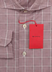 Kiton Burgundy Red Plaid Cotton Shirt - Slim - (KT1224222) - Parent