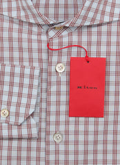 Kiton Burgundy Red Plaid Cotton Shirt - Slim - (KT1224221) - Parent