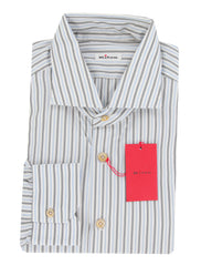 Kiton Light Blue Striped Cotton Shirt - Slim - (KT1223237) - Parent