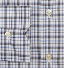 Kiton Dark Blue Plaid Cotton Shirt - Slim - (KT1210225) - Parent