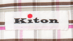 Kiton Brown Plaid Cotton Shirt - Slim - (KT1122235) - Parent