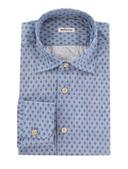 Kiton Blue Floral Cotton Shirt - Slim - 15/38 - (KT11142318)