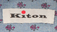 $600 Kiton Blue Floral Cotton Shirt - Slim - (KT11142318) - Parent