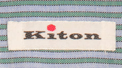 Kiton Green Striped Cotton Shirt - Slim - (KT1214235) - Parent