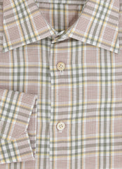 Kiton Light Brown Plaid Cotton Shirt - Slim - (KT1223238) - Parent