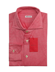 Kiton Red Solid Cotton Shirt - Slim - 16/41 - (KT1215226)