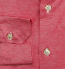 Kiton Red Solid Cotton Shirt - Slim - (KT1215226) - Parent