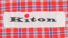 $600 Kiton Red Plaid Cotton Shirt - Slim - (KT9122612) - Parent