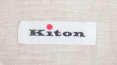 Kiton Beige Solid Linen Shirt - Slim - (KT77222) - Parent