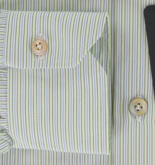 Kiton Light Green Striped Cotton Shirt - Slim - (KT1114239) - Parent