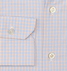 Kiton Orange Micro-Check Cotton Shirt - Slim - (KT0629225) - Parent