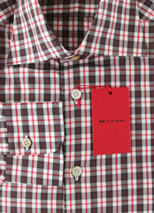 Kiton Red Check Cotton Shirt - Slim - (KT423228) - Parent