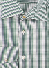 $600 Kiton Green Check Cotton Shirt - Slim - (KT912268) - Parent