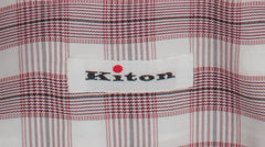 Kiton Burgundy Red Plaid Cotton Shirt - Slim - (KT221236) - Parent