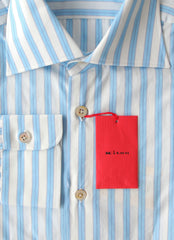 Kiton Light Blue Striped Cotton Shirt - Slim - (KT4272223) - Parent