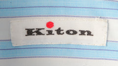 Kiton Light Blue Striped Cotton Shirt - Slim - (KT4272223) - Parent