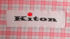 Kiton Pink Micro-Check Cotton Shirt - Slim - (KT4232217) - Parent