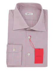 Kiton Red Plaid Cotton Shirt - Slim - 15.5/39 - (KT12122323)