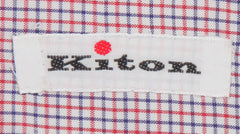 Kiton Red Micro-Check Cotton Shirt - Slim - (KT11302318) - Parent
