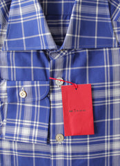 Kiton Blue Window Pane Cotton Shirt - Slim - (KT423223) - Parent