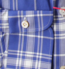 Kiton Blue Window Pane Cotton Shirt - Slim - (KT423223) - Parent