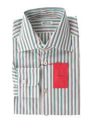 Kiton Brown Striped Cotton Shirt - Slim - (KT4272224) - Parent